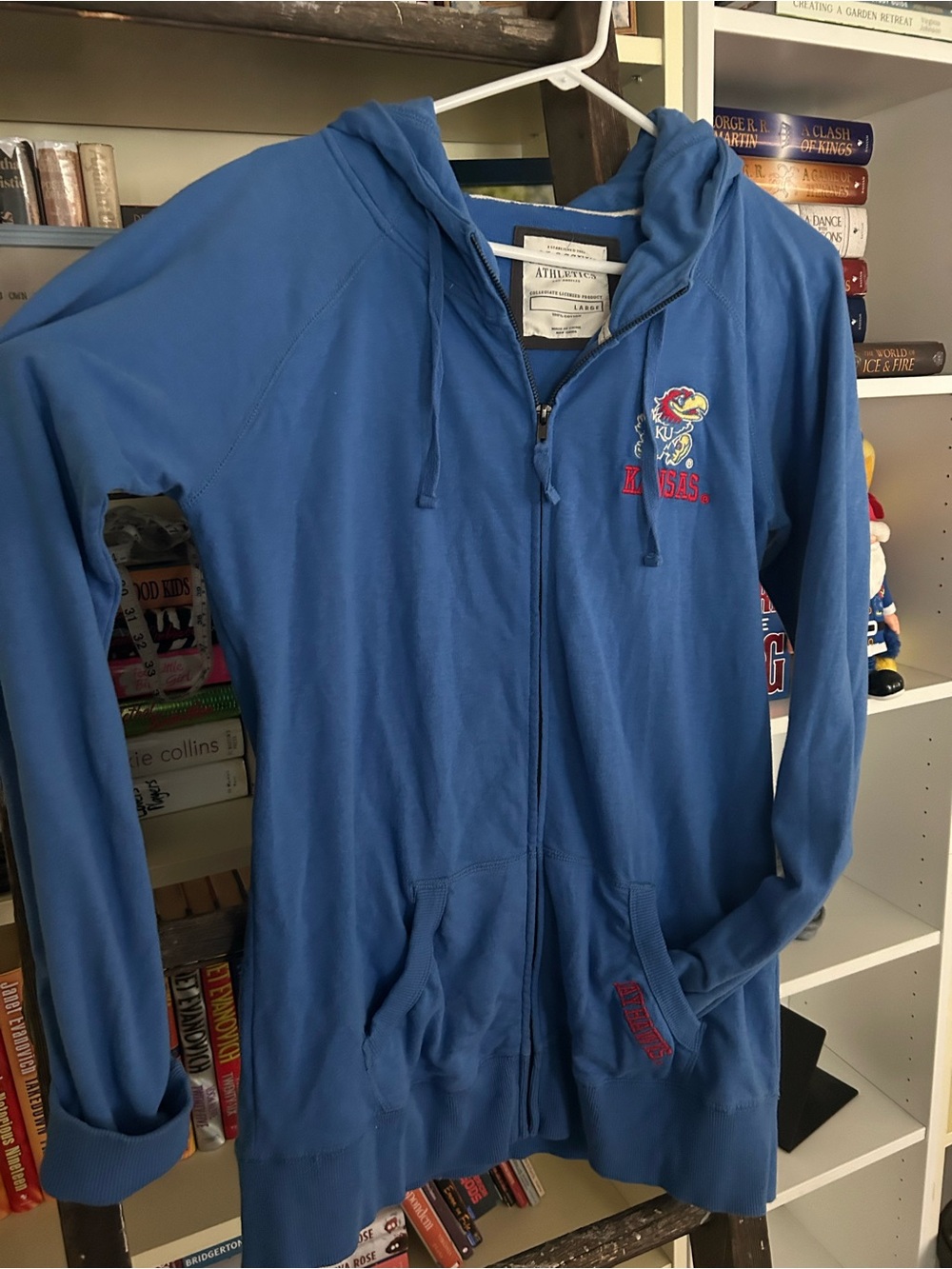 Women's Lightweight Full-Zip Hoodie Jacket in Light Blue
